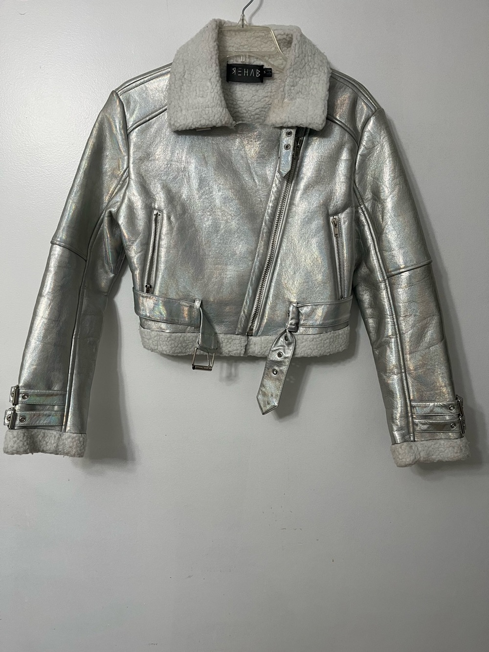 Rehab Metallic side zip jacket